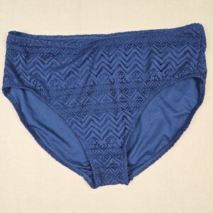 Catalina Women's Swim Bottoms XL 16-18 Indigo Essence Lace Overlay High Waist...